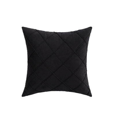 Pleated Checked Velvet Cushion Cover, 45 x 45 cm