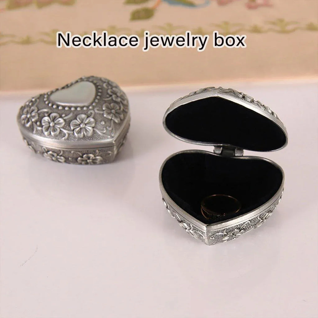 Vintage Heart Shaped Metal Trinket Box, 6 x 3.4 cm