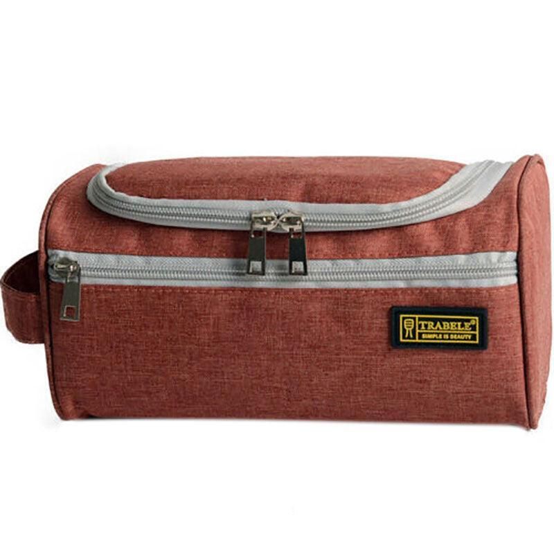 Men's Waterproof Hanging Toiletry Bag, Brick Red, 23.5 x 12 x 12 cm