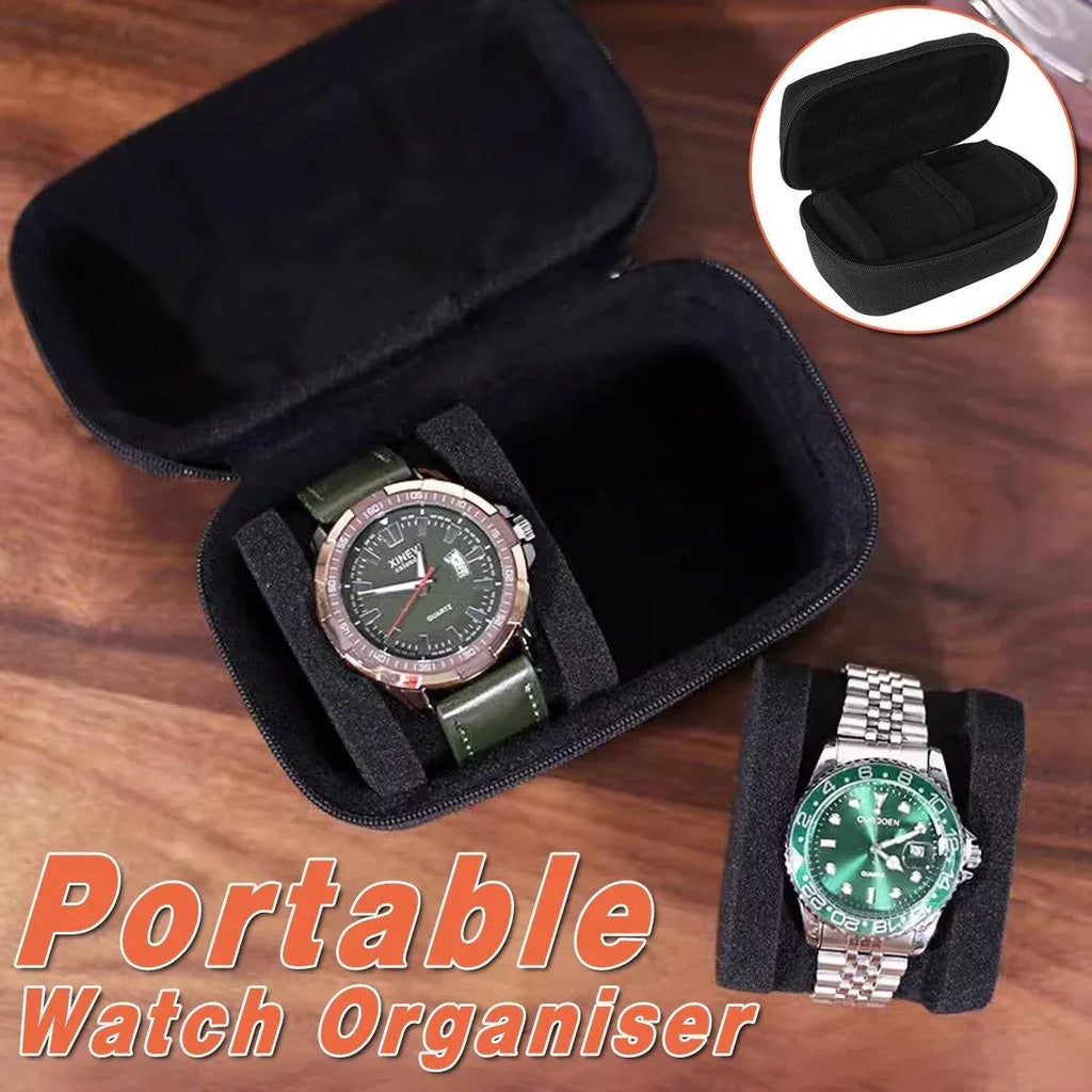 Two Card Portable Watch Organizer Box Storage Case