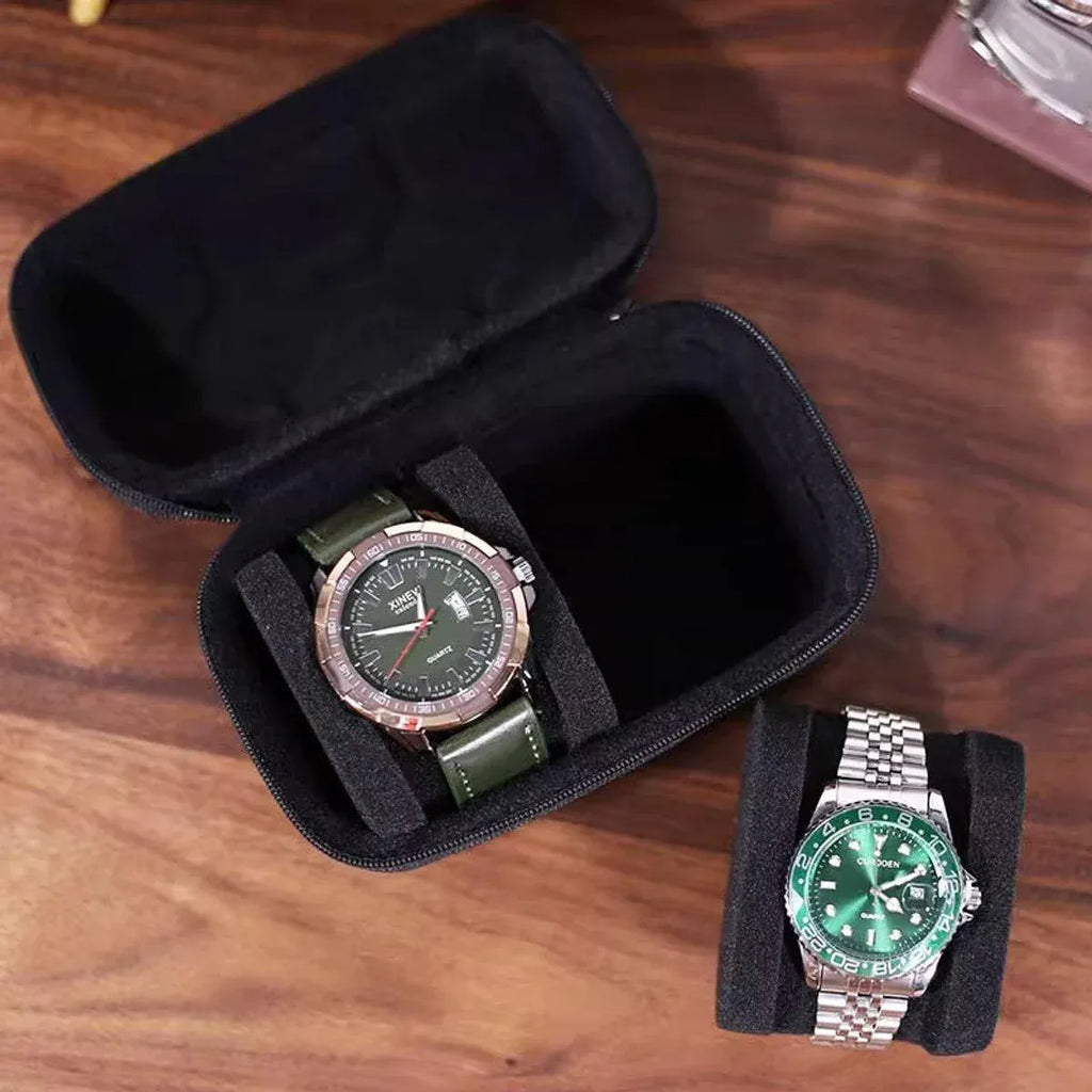 Two Card Portable Watch Organizer Box Storage Case