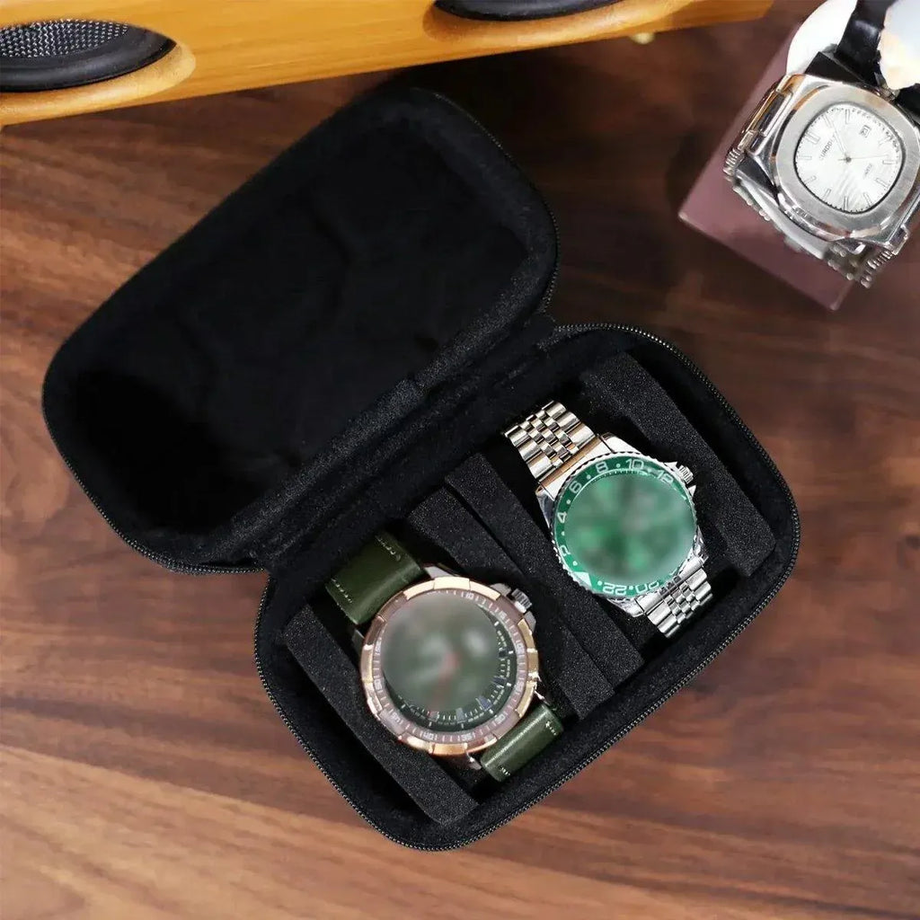 Two Card Portable Watch Organizer Box Storage Case