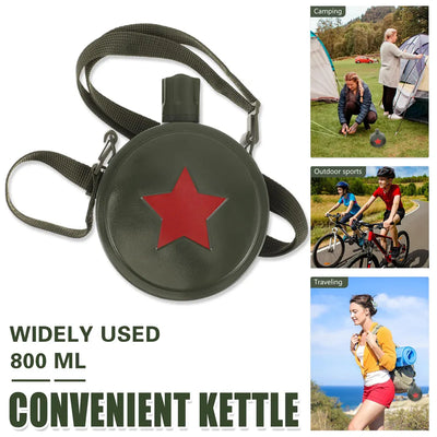Outdoor Red Five Star Water Bottle Portable Camping Hiking