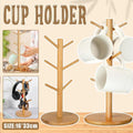Bamboo Mug Tree Cup Holder, 6 Branches, 33 cm