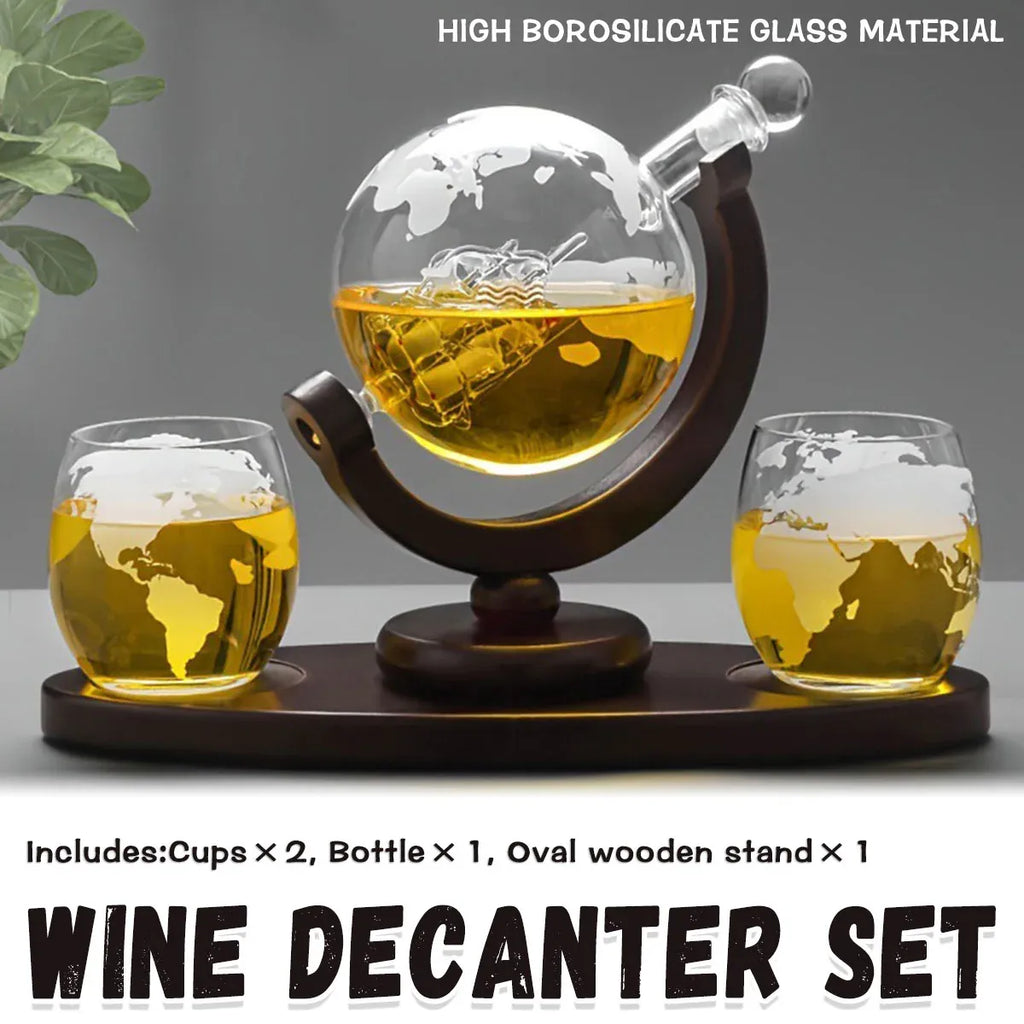 Globe Wine Decanter Glass Bottle Divider Whisky Liquor Dispenser