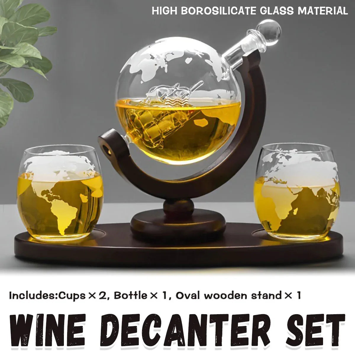 Globe Wine Decanter Glass Bottle Divider Whisky Liquor Dispenser