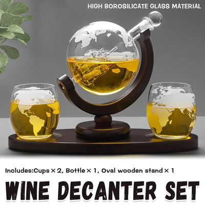 Globe Wine Decanter Glass Bottle Divider Whisky Liquor Dispenser