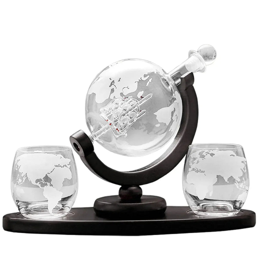 Globe Wine Decanter Glass Bottle Divider Whisky Liquor Dispenser