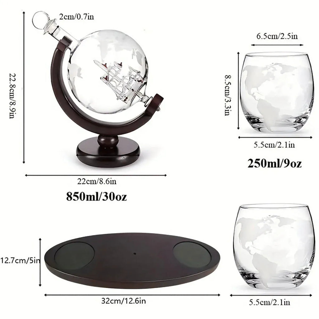Globe Wine Decanter Glass Bottle Divider Whisky Liquor Dispenser
