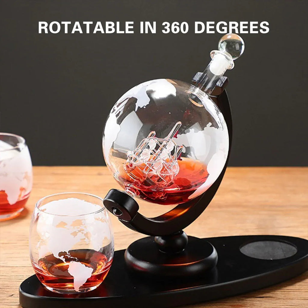 Globe Wine Decanter Glass Bottle Divider Whisky Liquor Dispenser