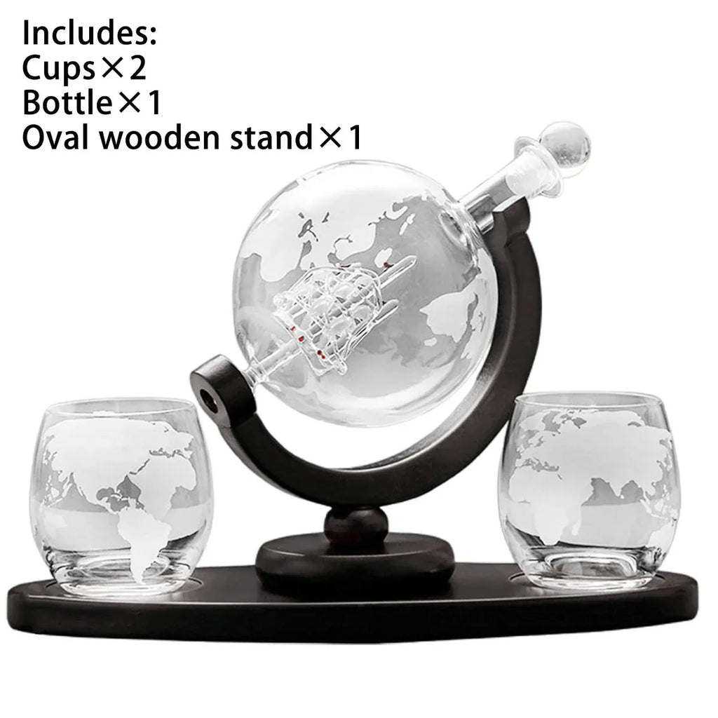 Globe Wine Decanter Glass Bottle Divider Whisky Liquor Dispenser