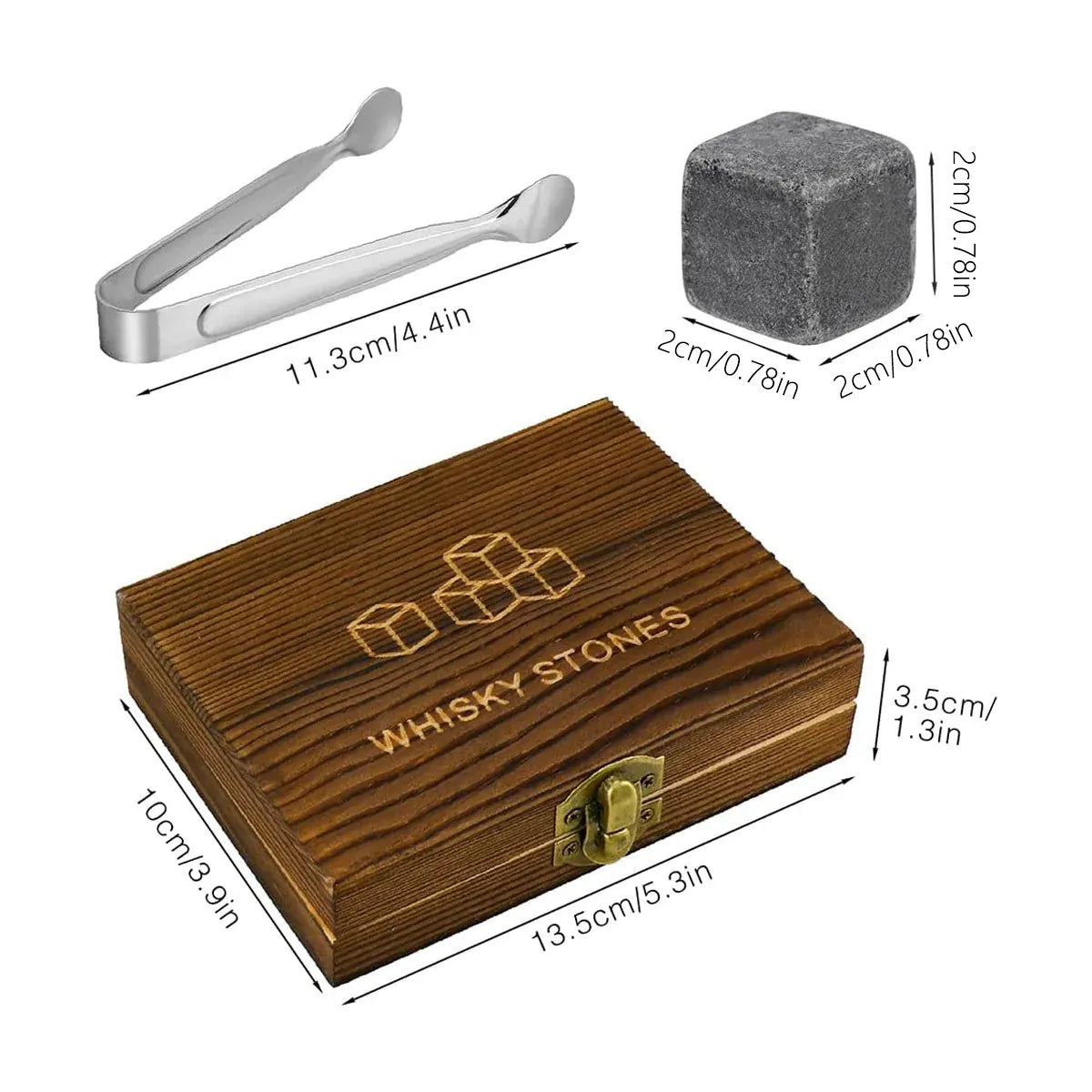 Ice Wine Stone Wooden Box Wine Set Wine Accessory Gift Box Portable