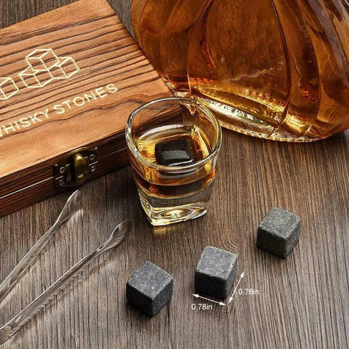 Ice Wine Stone Wooden Box Wine Set Wine Accessory Gift Box Portable