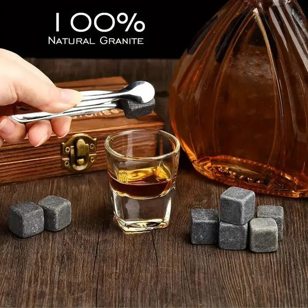Ice Wine Stone Wooden Box Wine Set Wine Accessory Gift Box Portable
