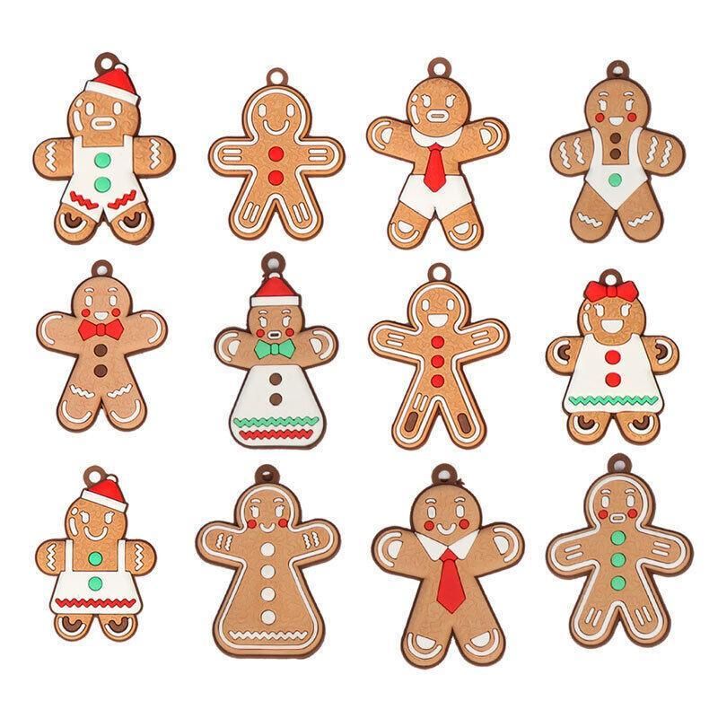 12X Gingerbread Man Xmas Tree Ornament Gift Party Hanging