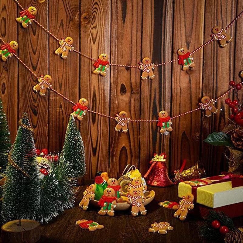12X Gingerbread Man Xmas Tree Ornament Gift Party Hanging