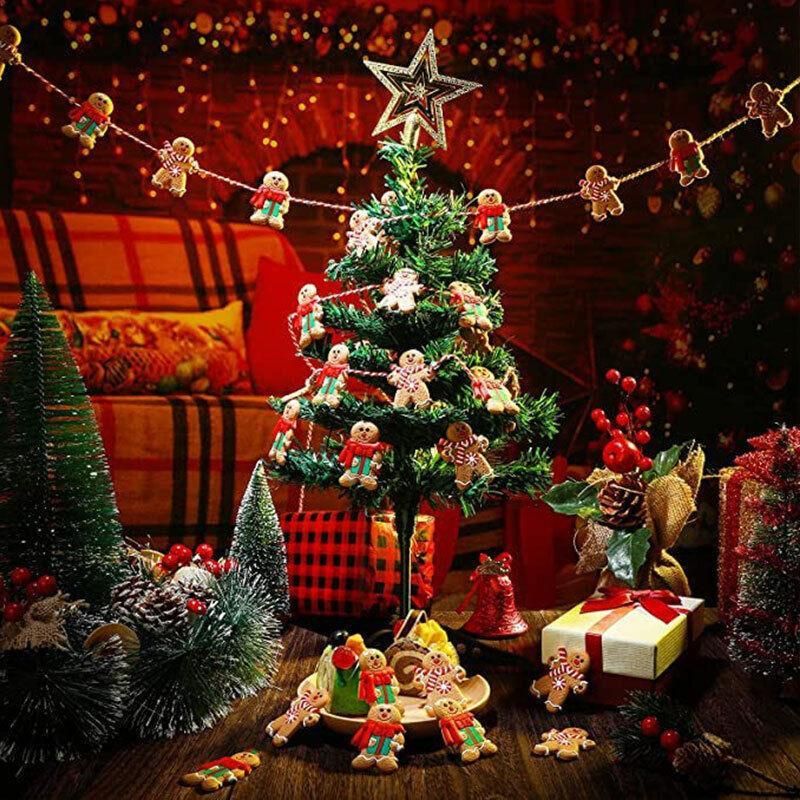12X Gingerbread Man Xmas Tree Ornament Gift Party Hanging