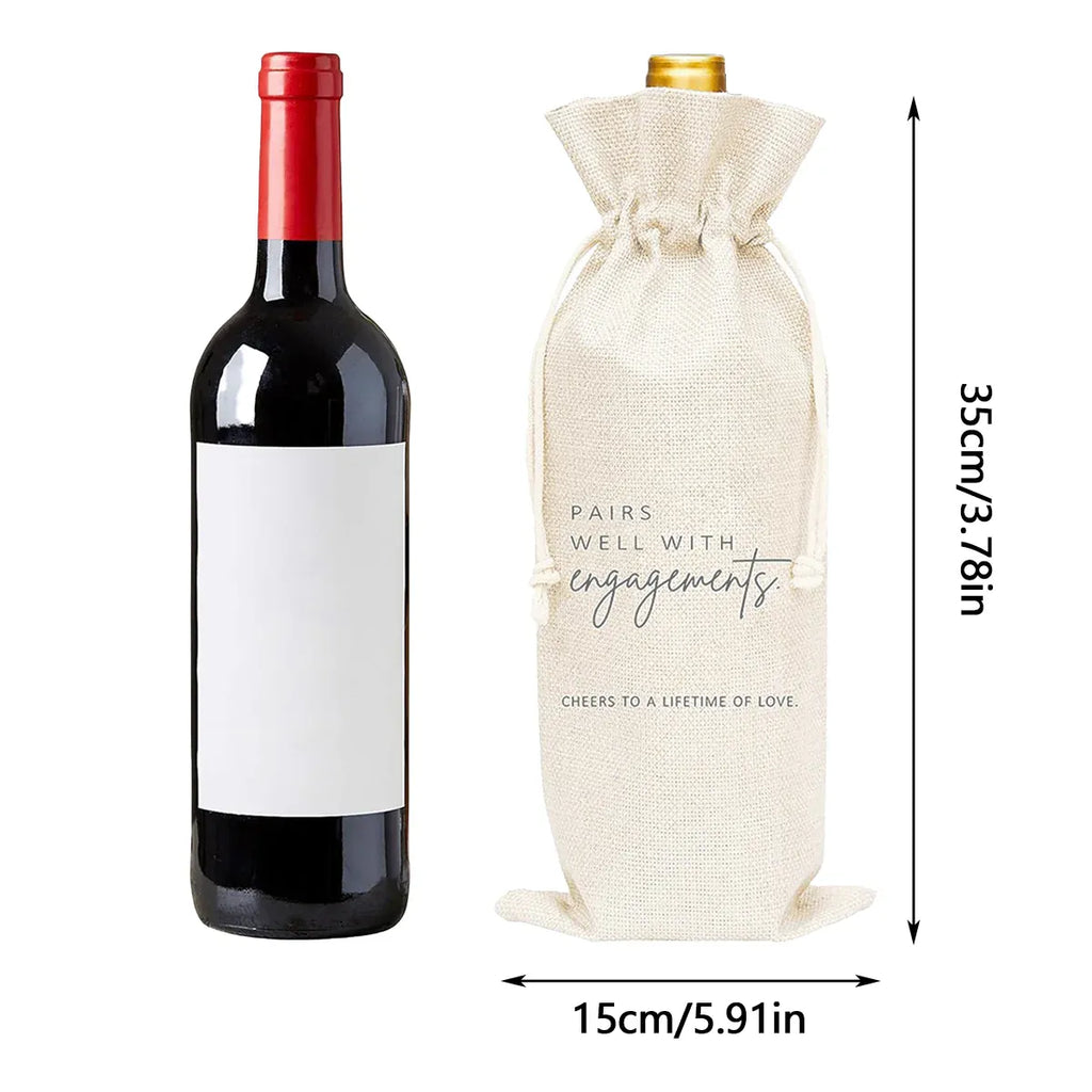 10CPS Wine Bottle Gift Bag Single Bottole for Christmas Birthday