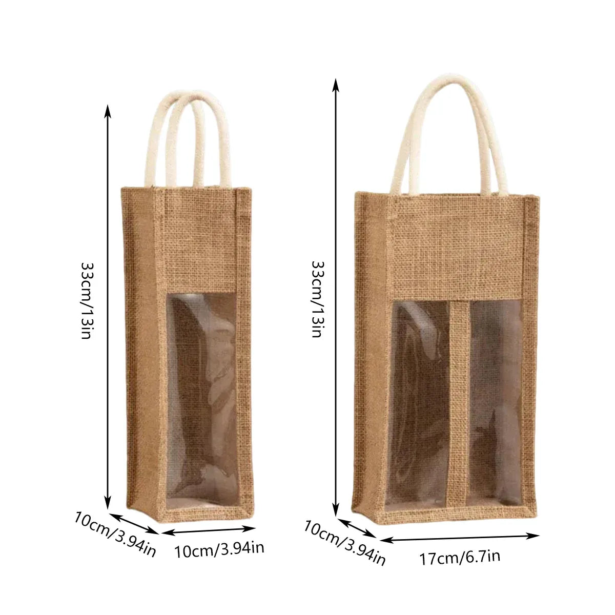 5PCS Wine Bottle Bags Tote Carrier Gift Bag Durable Single or Double