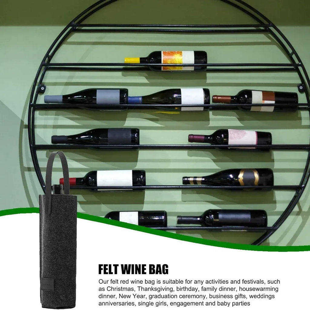 Single Bottle Wine Tote Carrier with Handle