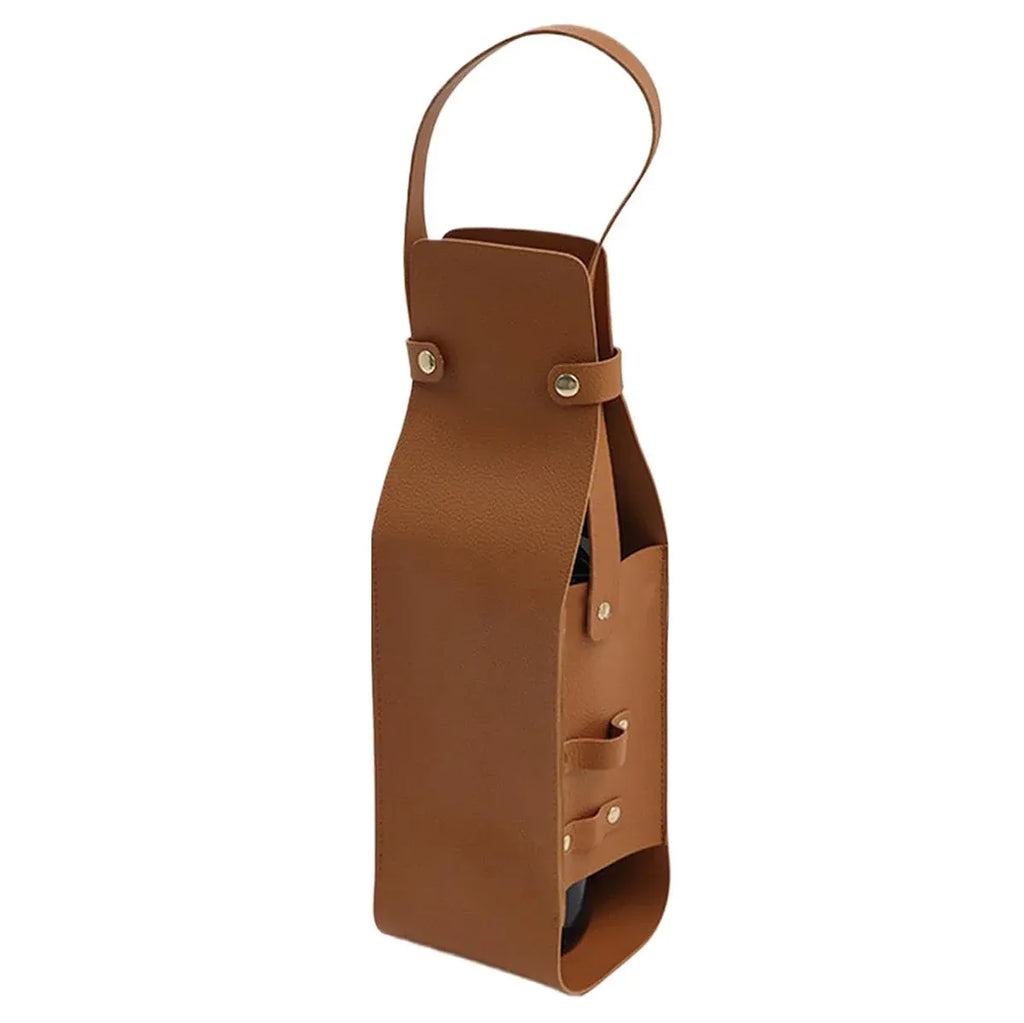 2PCS Wine Tote Bag PU Leather with Handle Durable for Party Gift