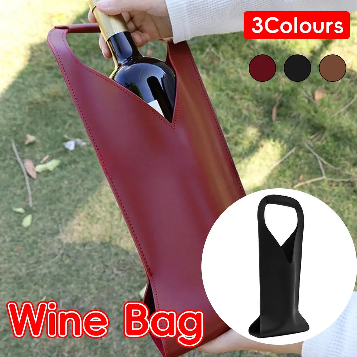 Single Wine Bottle Tote Carrier Gift Bag with Handle Durable