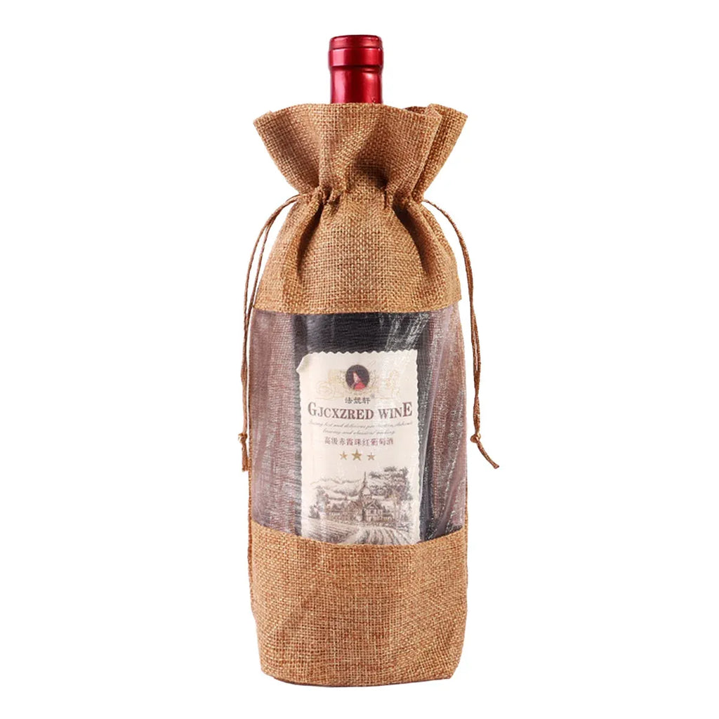 10PCS Wine Gift Bags with Clear Window for Wine Bottle Packaging