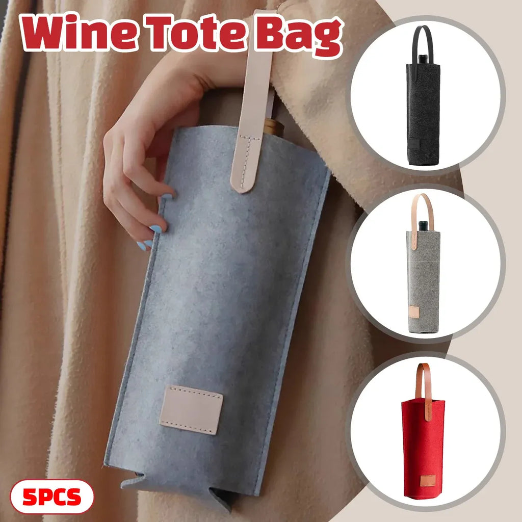 Wine Tote Bag Single Bottle Carrier with Handle High-End for Gift