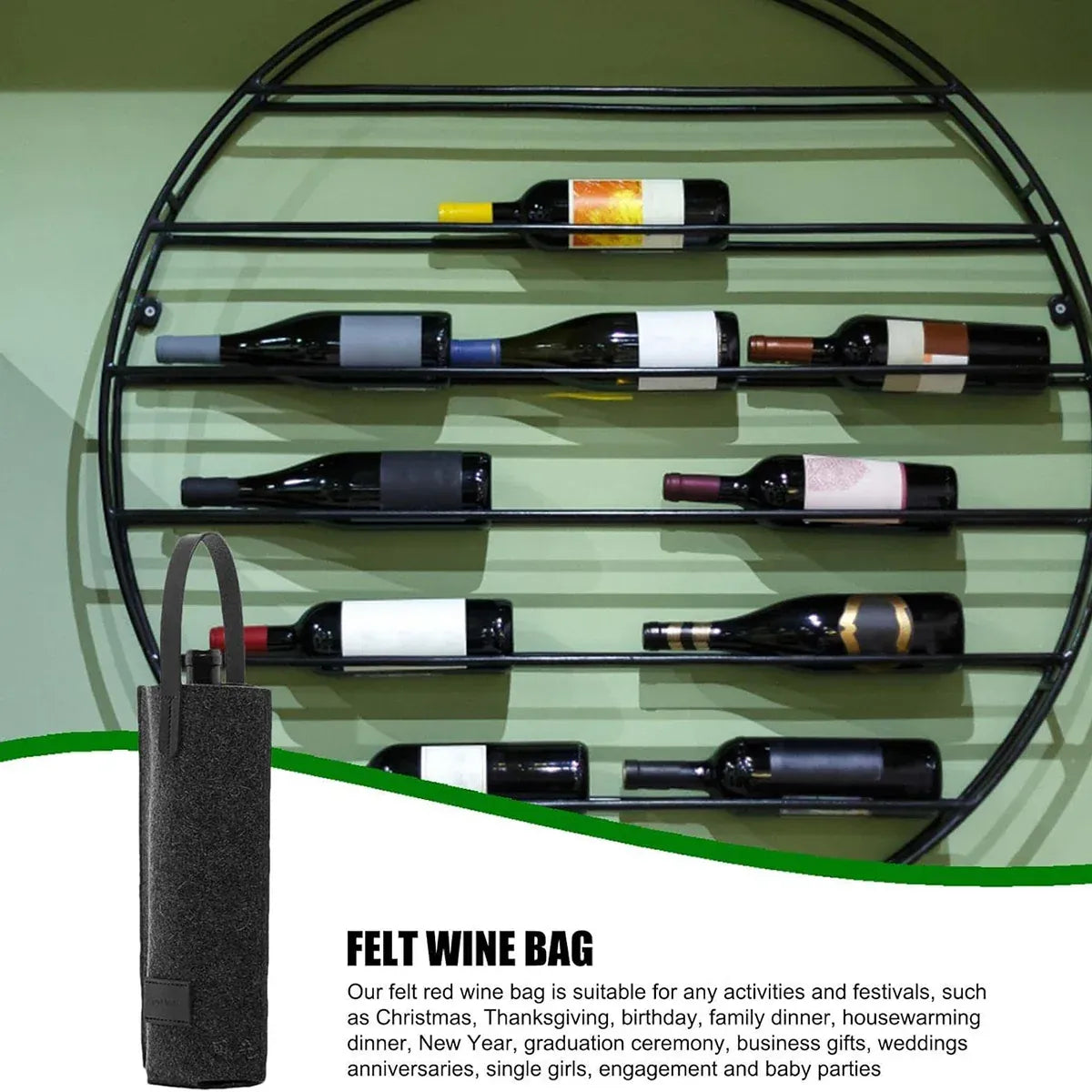 Wine Tote Bag Single Bottle Carrier with Handle High-End for Gift