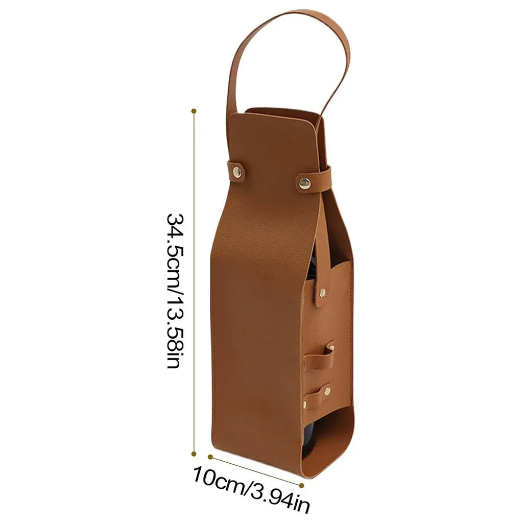 PU Leather Wine Tote Bags with Handle, 2 Pack