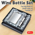 Stainless Steel Hip Flask Gift Set with Funnel and Cups Portable 7oz