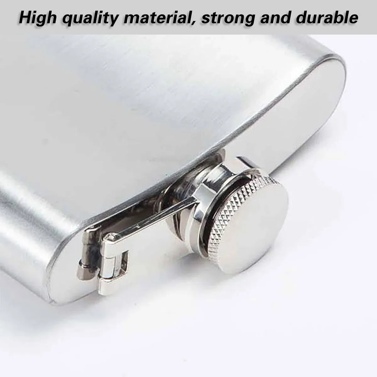 Stainless Steel Hip Flask Gift Set with Funnel and Cups Portable 7oz