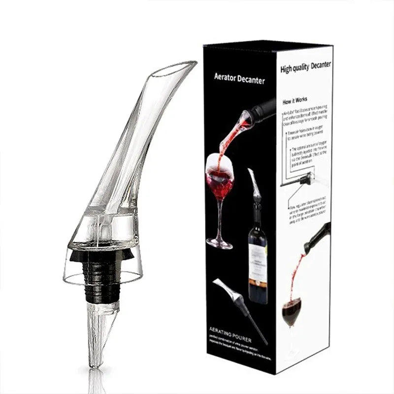2PCS Portable Wine Decanter Dispenser Aerator Bottle Pourer Set