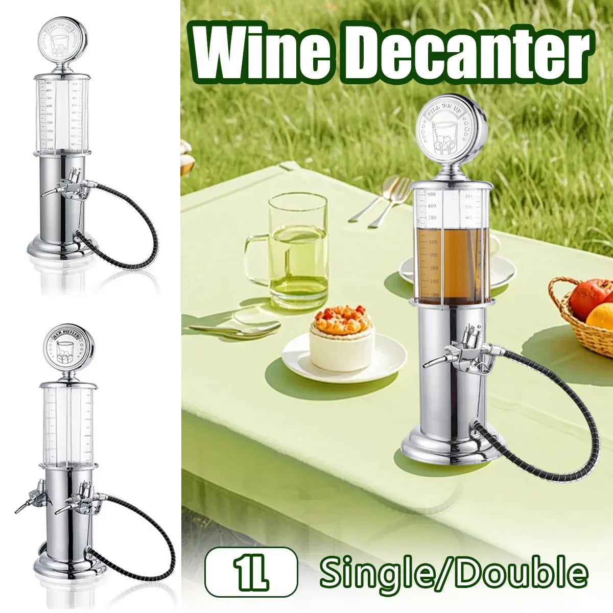 Push-Button Wine Dispenser, Single Head, 1 L
