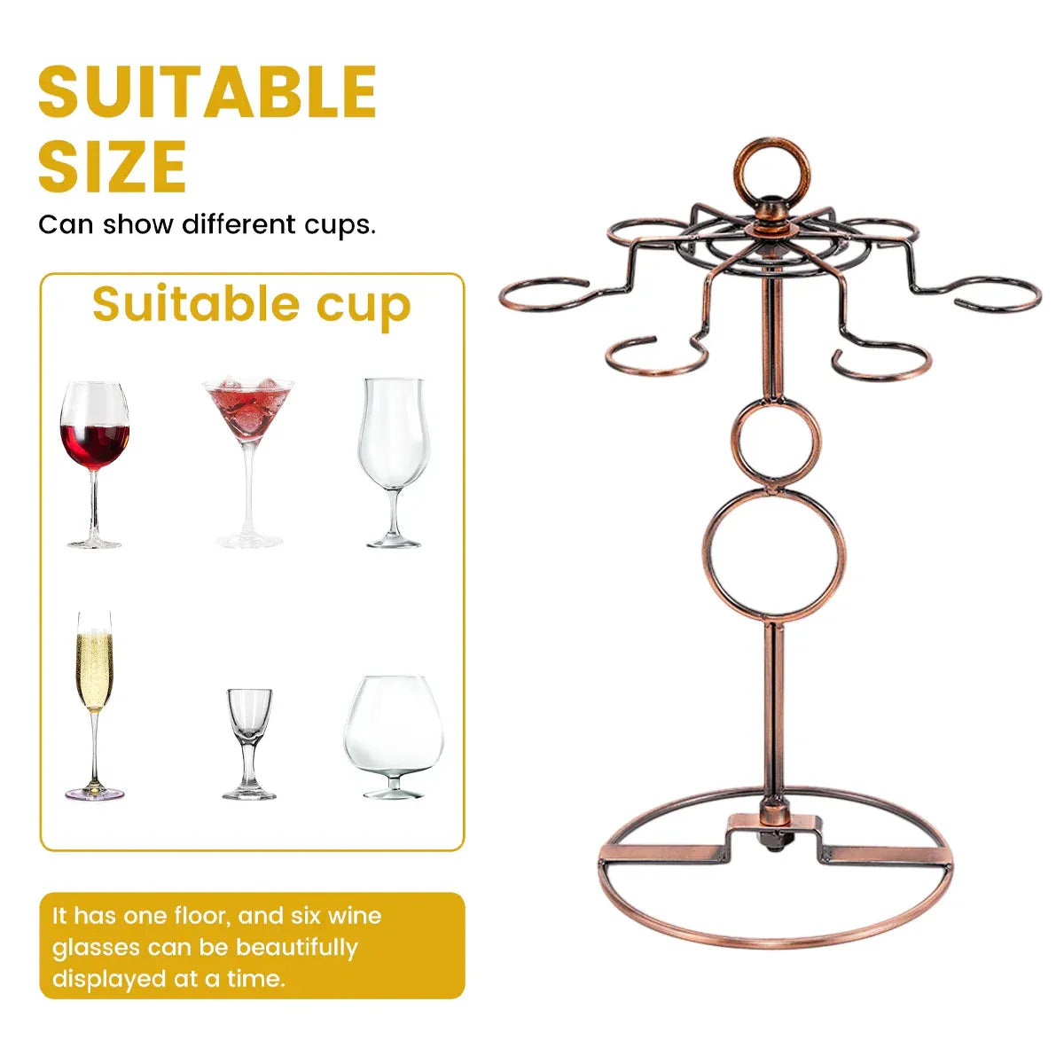 Wine Glass Rack Countertop Freestanding Stemware Rack Wine Glass