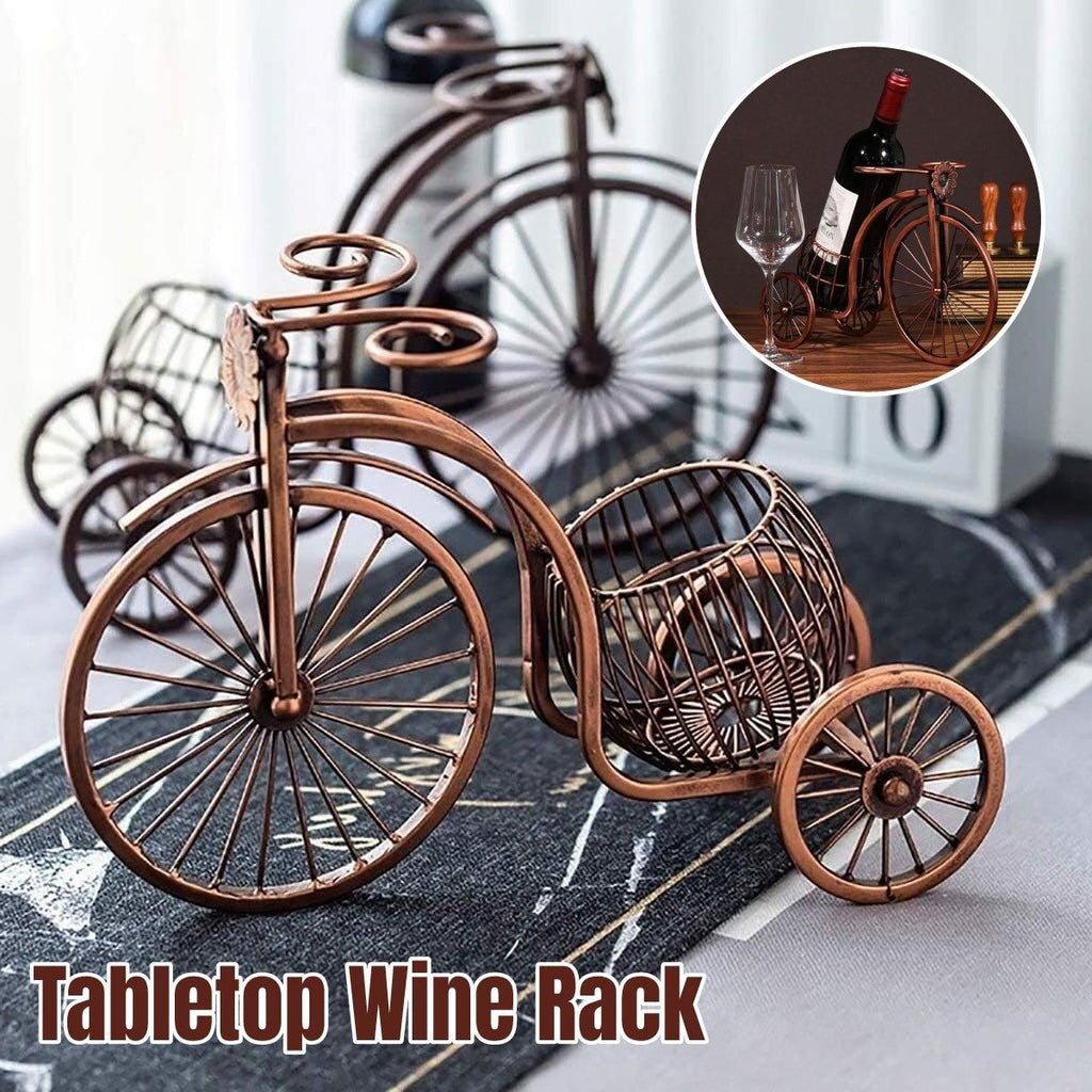 Vintage Tricycle Wine Rack, Holds 4 Bottles