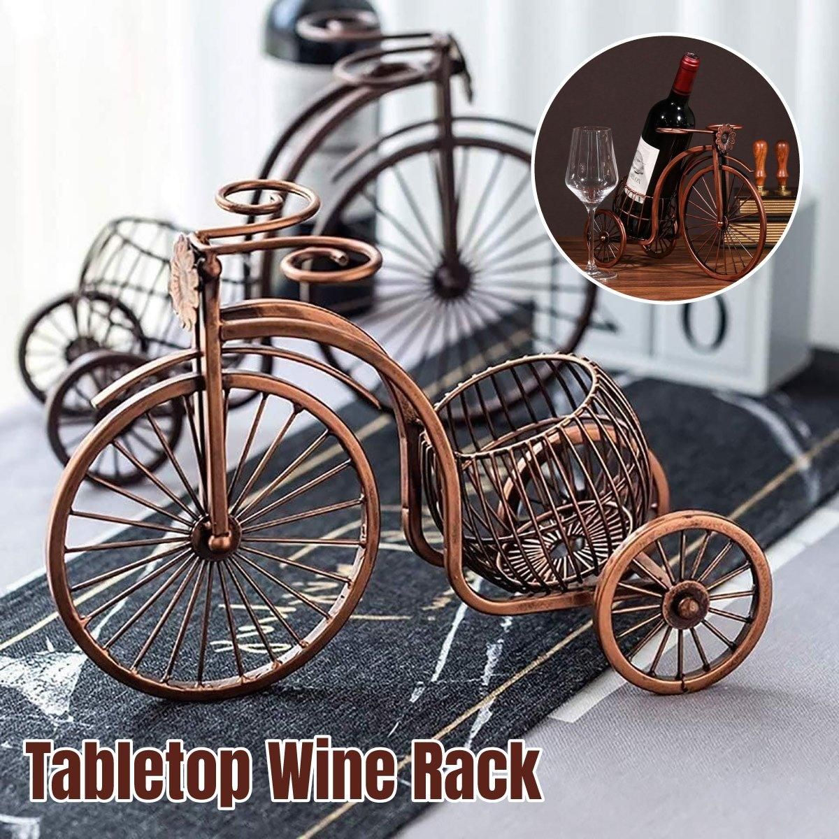 Vintage Tricycle Wine Rack, Holds 4 Bottles