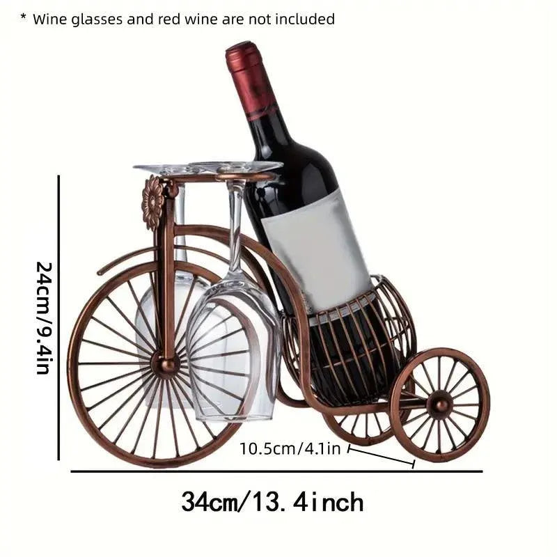 Vintage Tricycle Wine Rack, Holds 4 Bottles