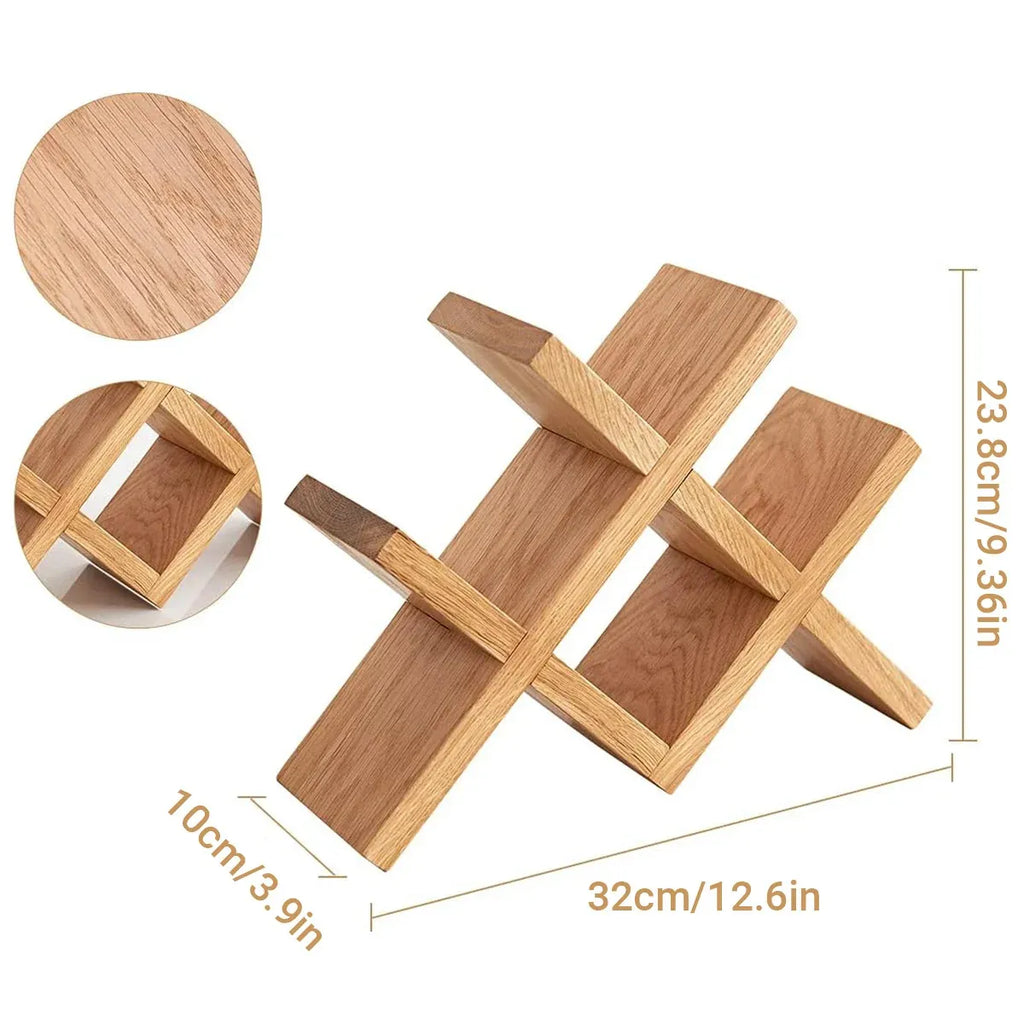Solid Oak Wine Rack, 4 Bottles