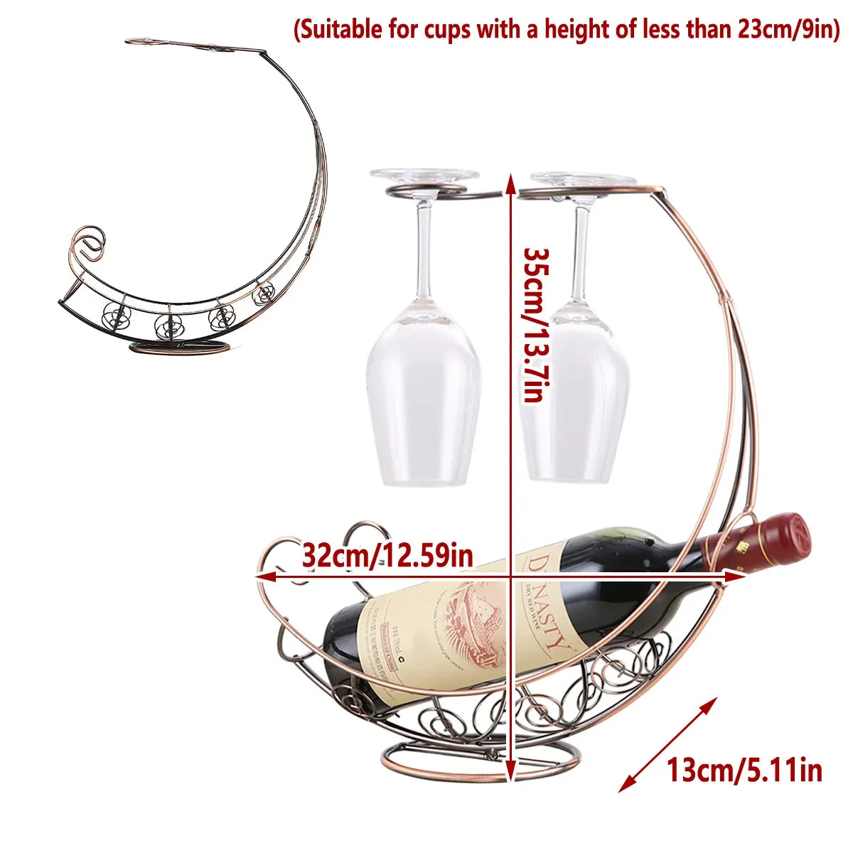 Pirate Ship Iron Wine Rack, 2 Bottles and 2 Glasses