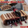 Double Layer Wooden Wine Rack, 8 Bottles