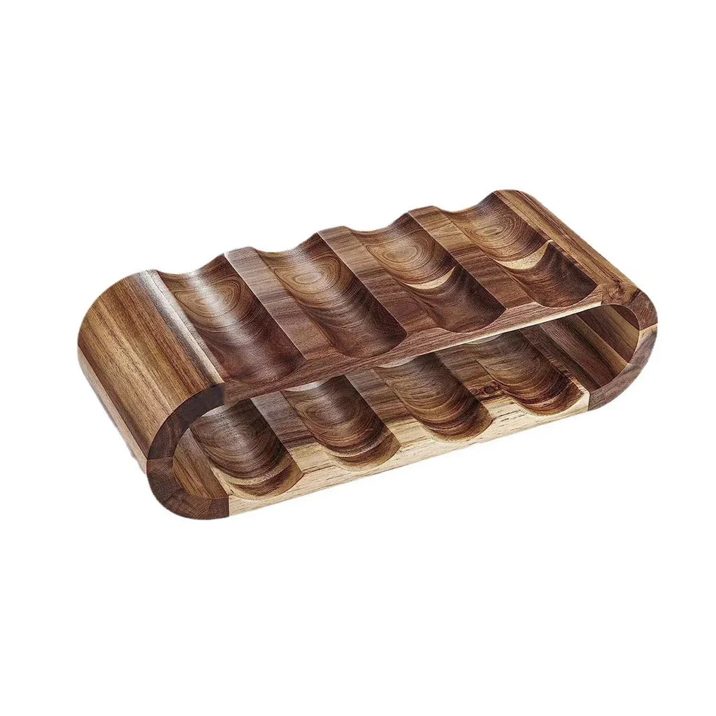 Double Layer Wooden Wine Rack, 8 Bottles
