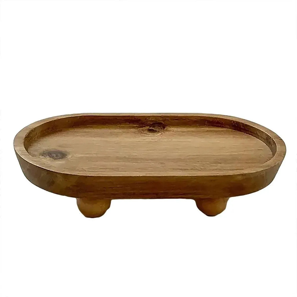 Brown Oval Raised Serving Tray, 19.8 cm