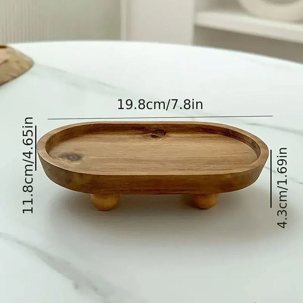 Brown Oval Raised Serving Tray, 19.8 cm