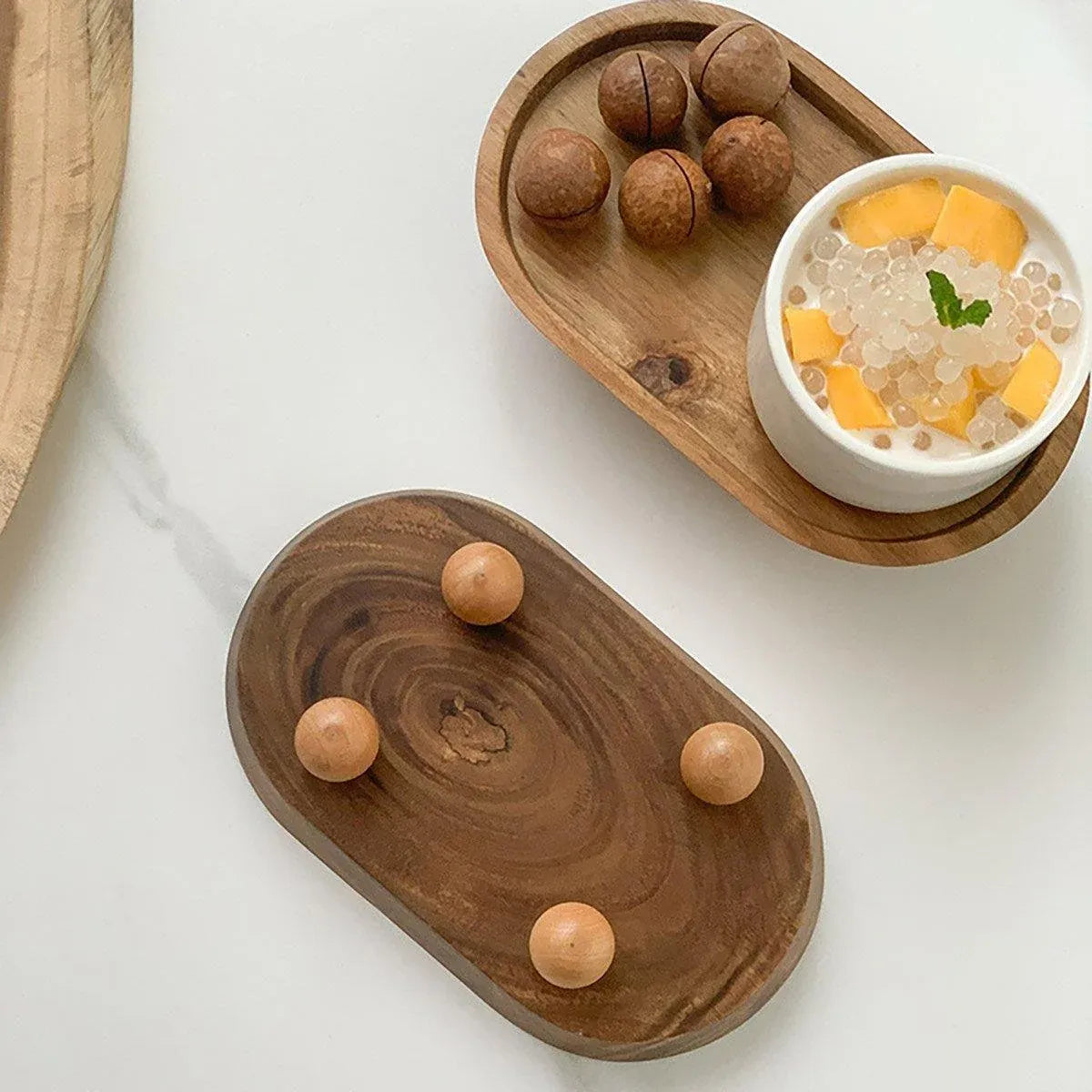 Brown Oval Raised Serving Tray, 19.8 cm