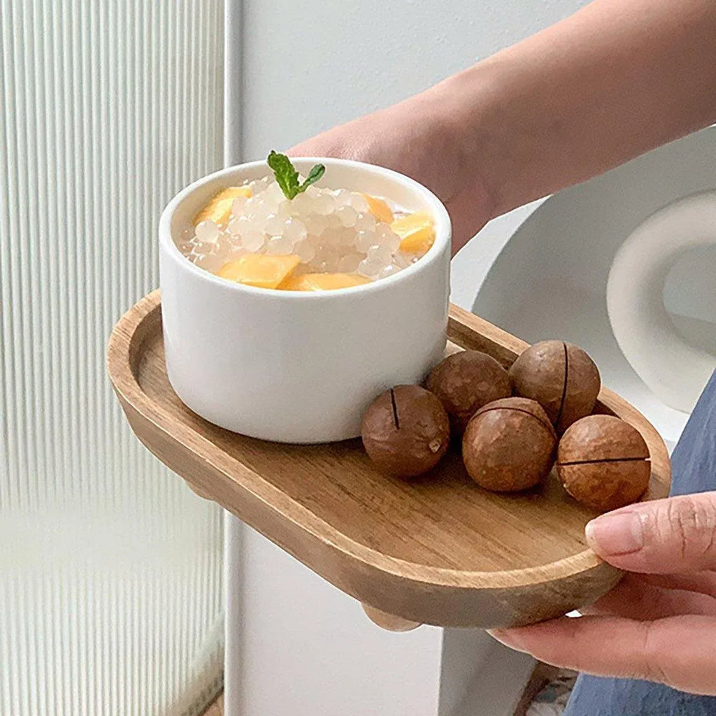 Brown Oval Raised Serving Tray, 19.8 cm