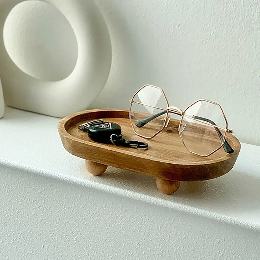 Brown Oval Raised Serving Tray, 19.8 cm