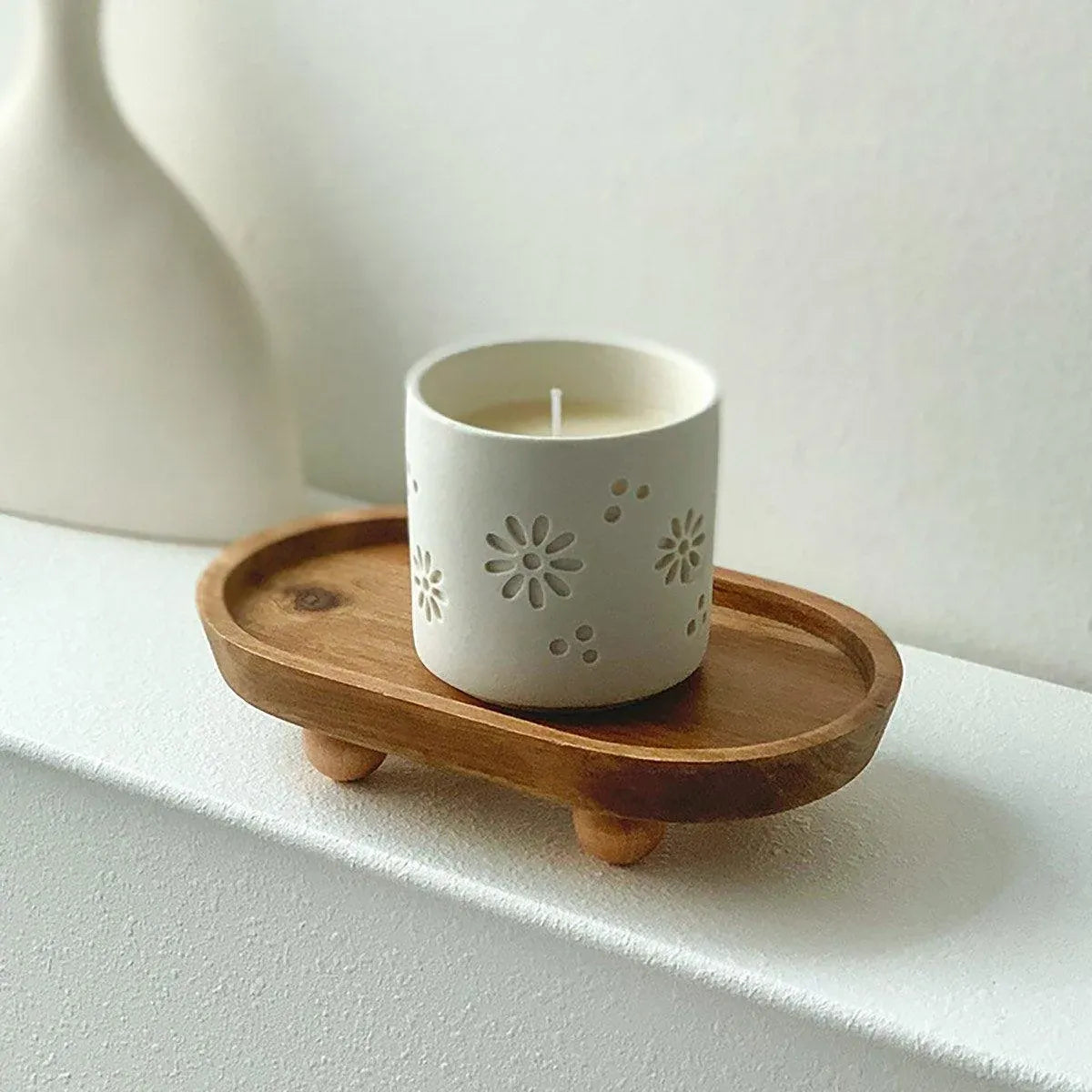 Brown Oval Raised Serving Tray, 19.8 cm