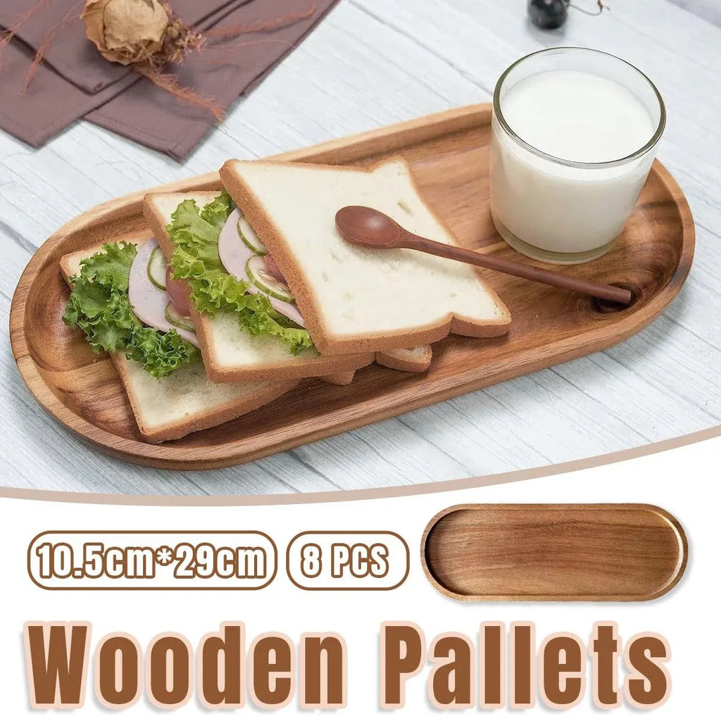 Brown Rectangular Serving Trays, 29 x 10.5 cm, Set of 8