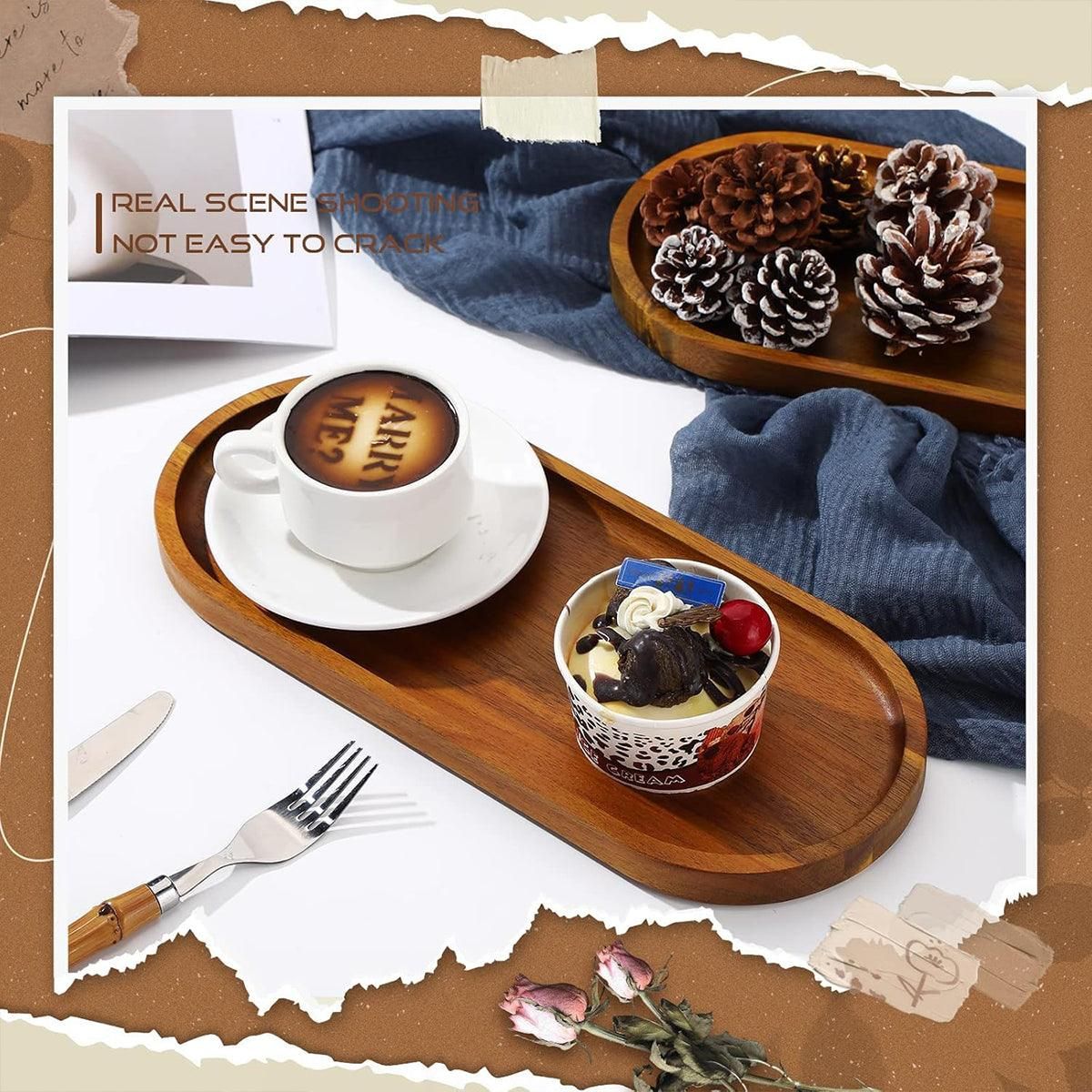 Brown Rectangular Serving Trays, 29 x 10.5 cm, Set of 8